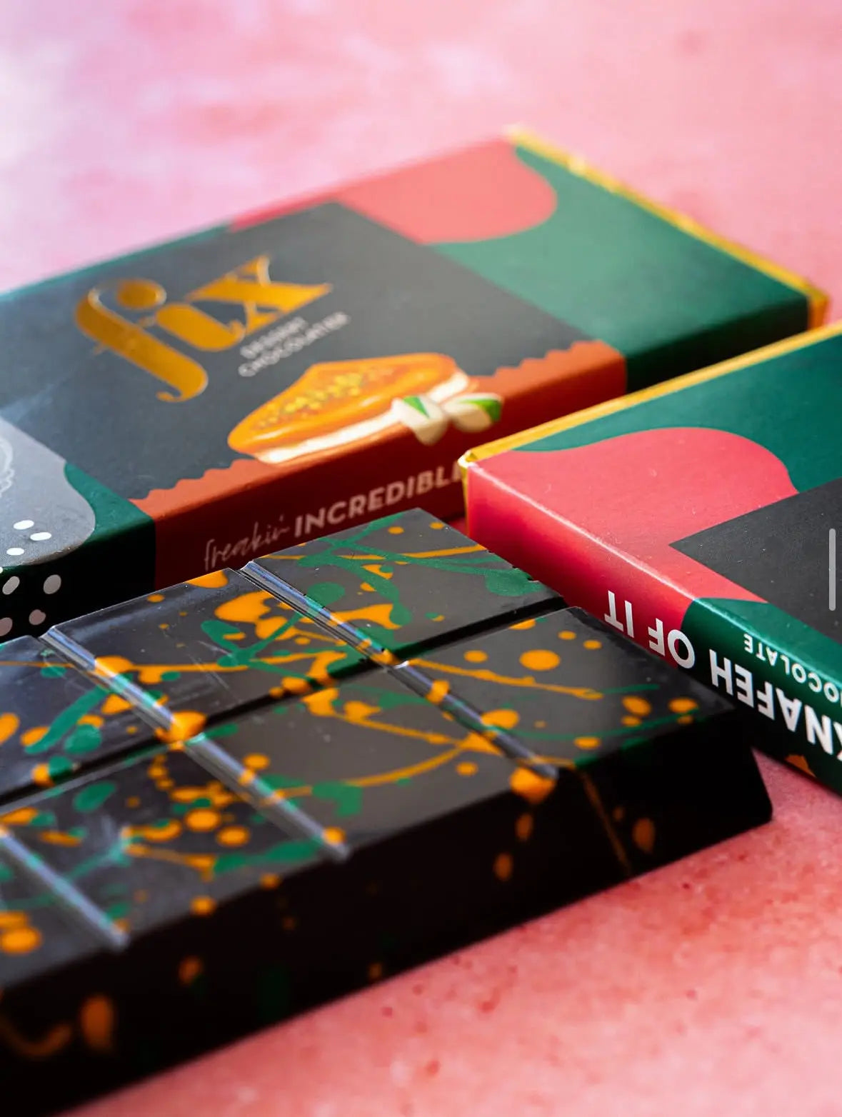 Fix Dessert Chocolatier Can’t Get Knafeh of It – Dark Chocolate - Box of x6 Chocolate Bars Fix Dessert Chocolatier